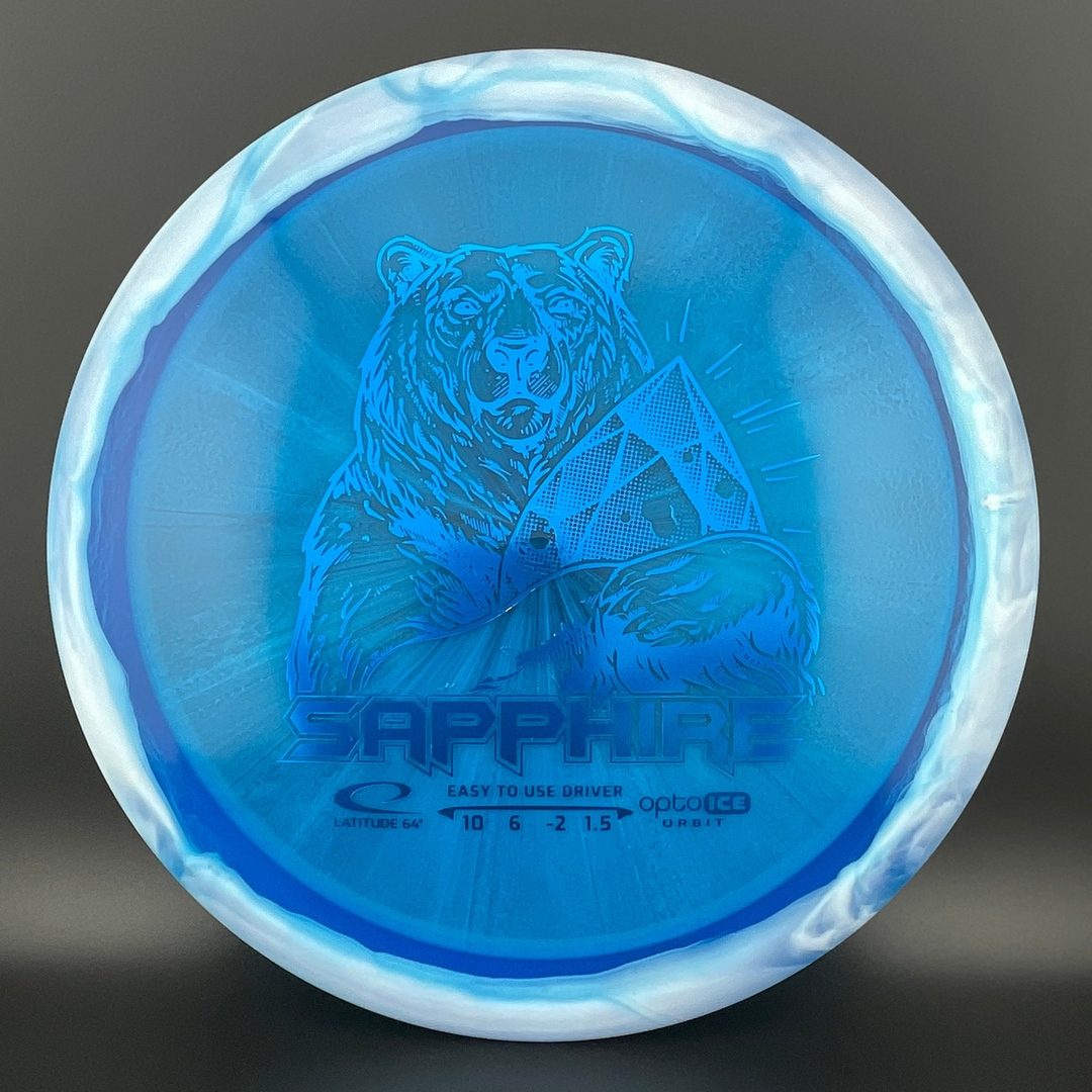 Gold Orbit Sapphire - Inverted Stamp