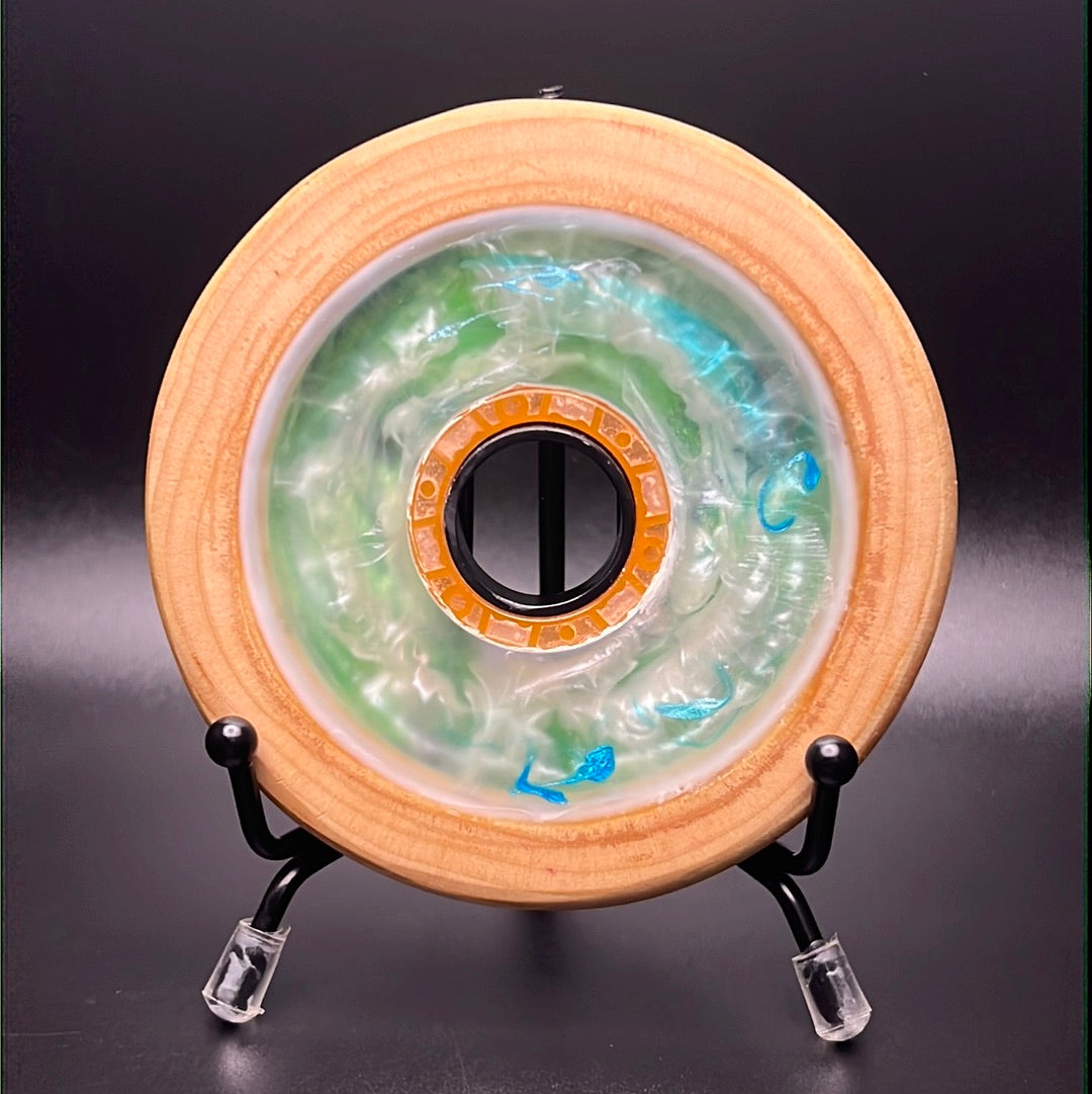 Custom Glow Resin Mini - Wooden Rim and Spinner!