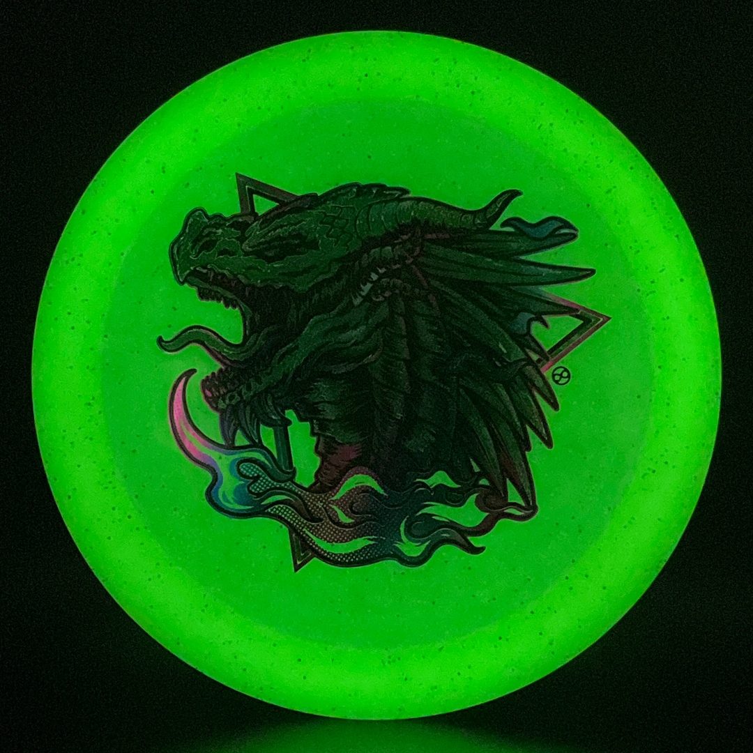 Metal Flake Glow Aztec X-Out - Horned Dragon