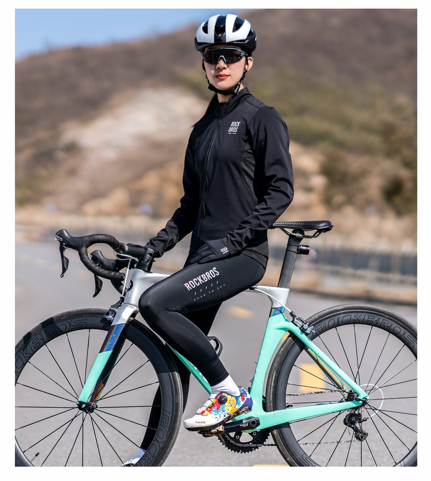 【ROAD TO SKY】by ROCKBROS Women's Cycling Tights in Black