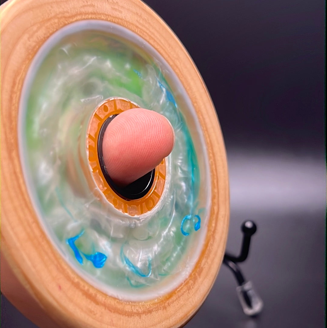 Custom Glow Resin Mini - Wooden Rim and Spinner!