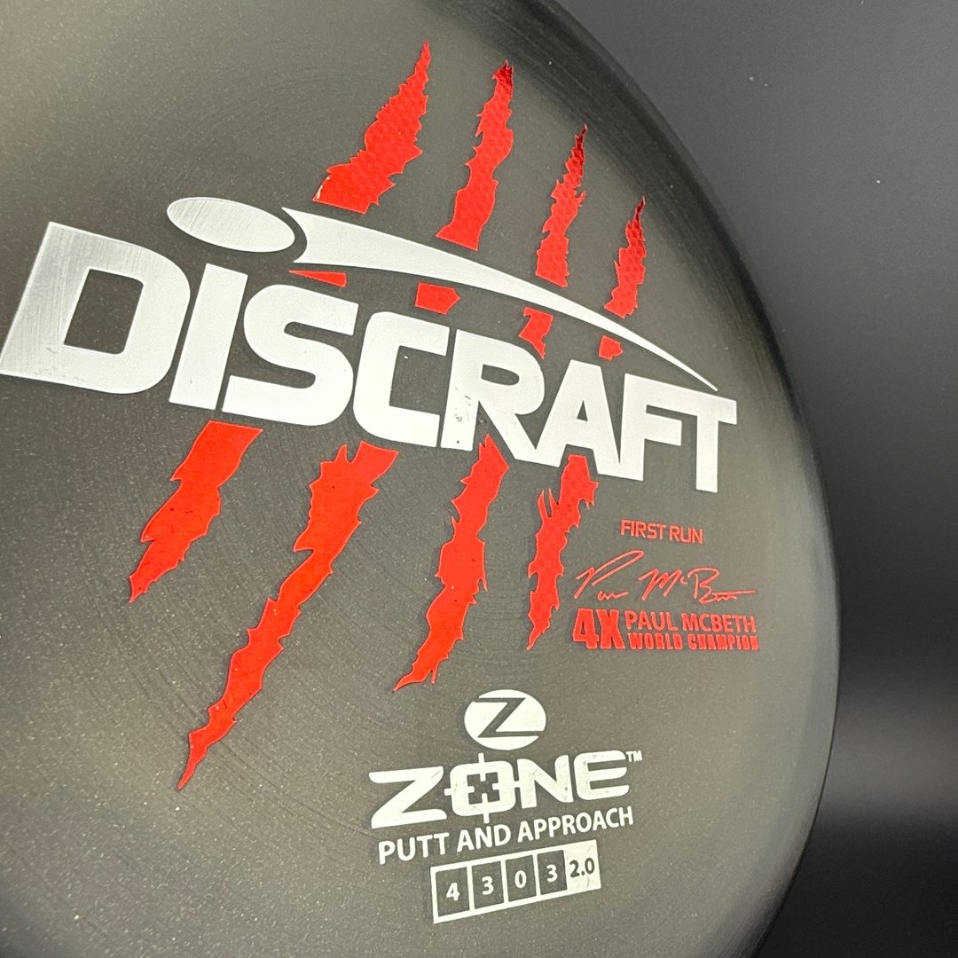 Z Zone (First Run) - Paul McBeth 4X Claws - Onyx Gold Glitter