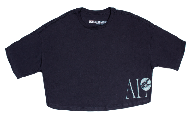 CAB W CROP ALOHA TEE BLK M