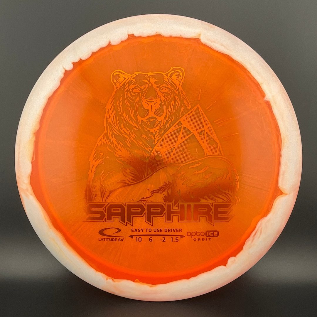 Gold Orbit Sapphire - Inverted Stamp
