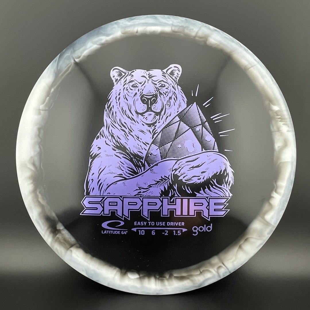 Gold Orbit Sapphire - Inverted Stamp