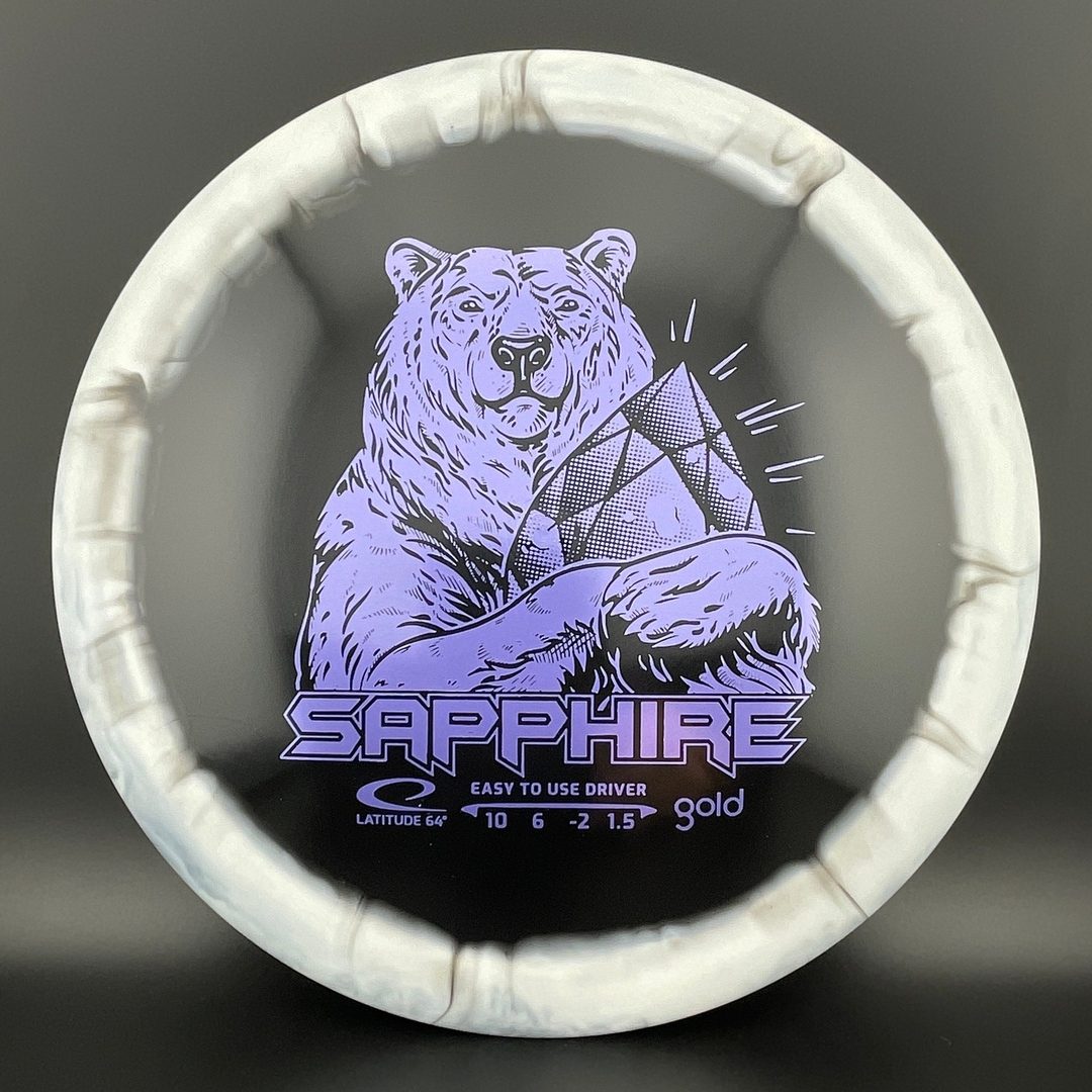 Gold Orbit Sapphire - Inverted Stamp