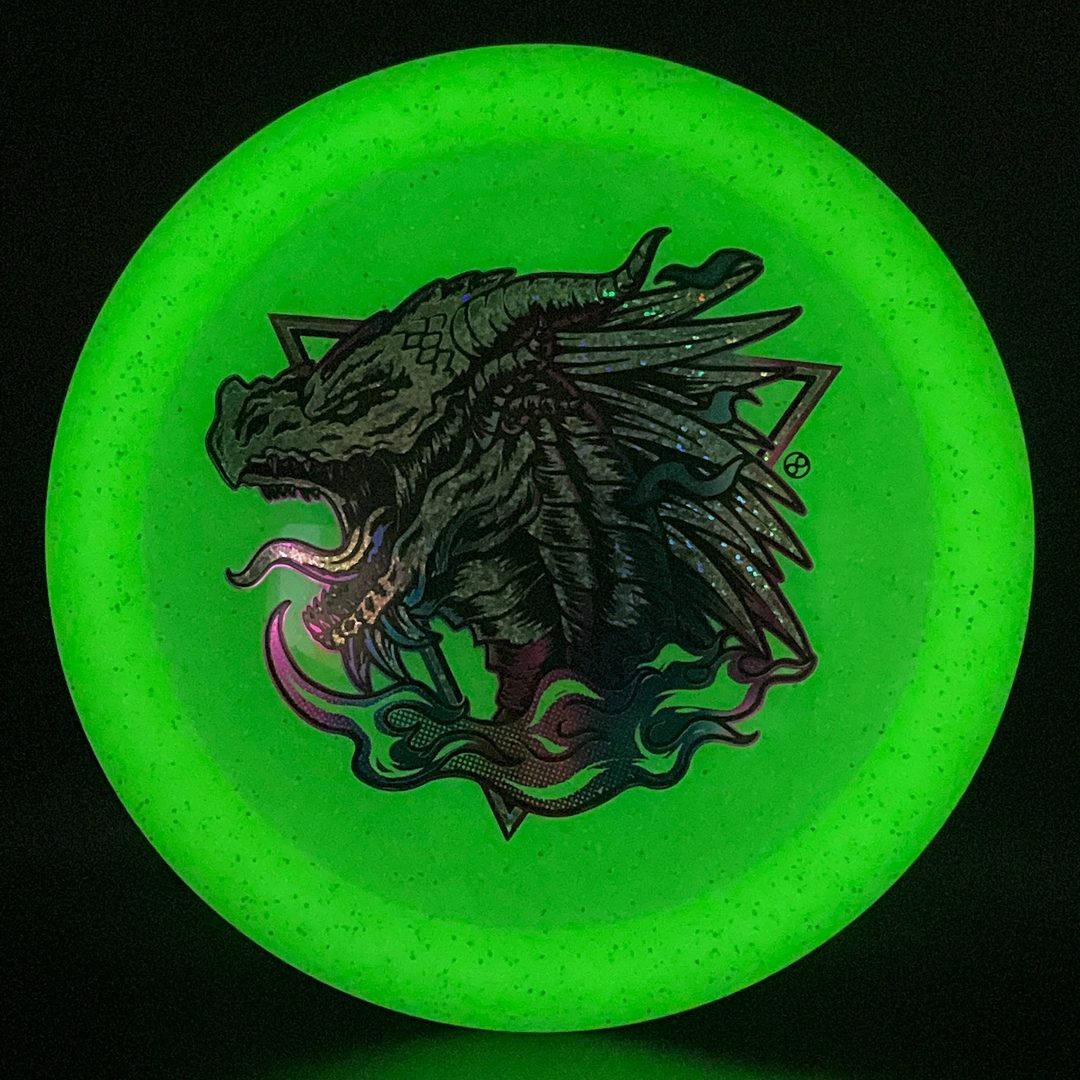 Metal Flake Glow Aztec X-Out - Horned Dragon
