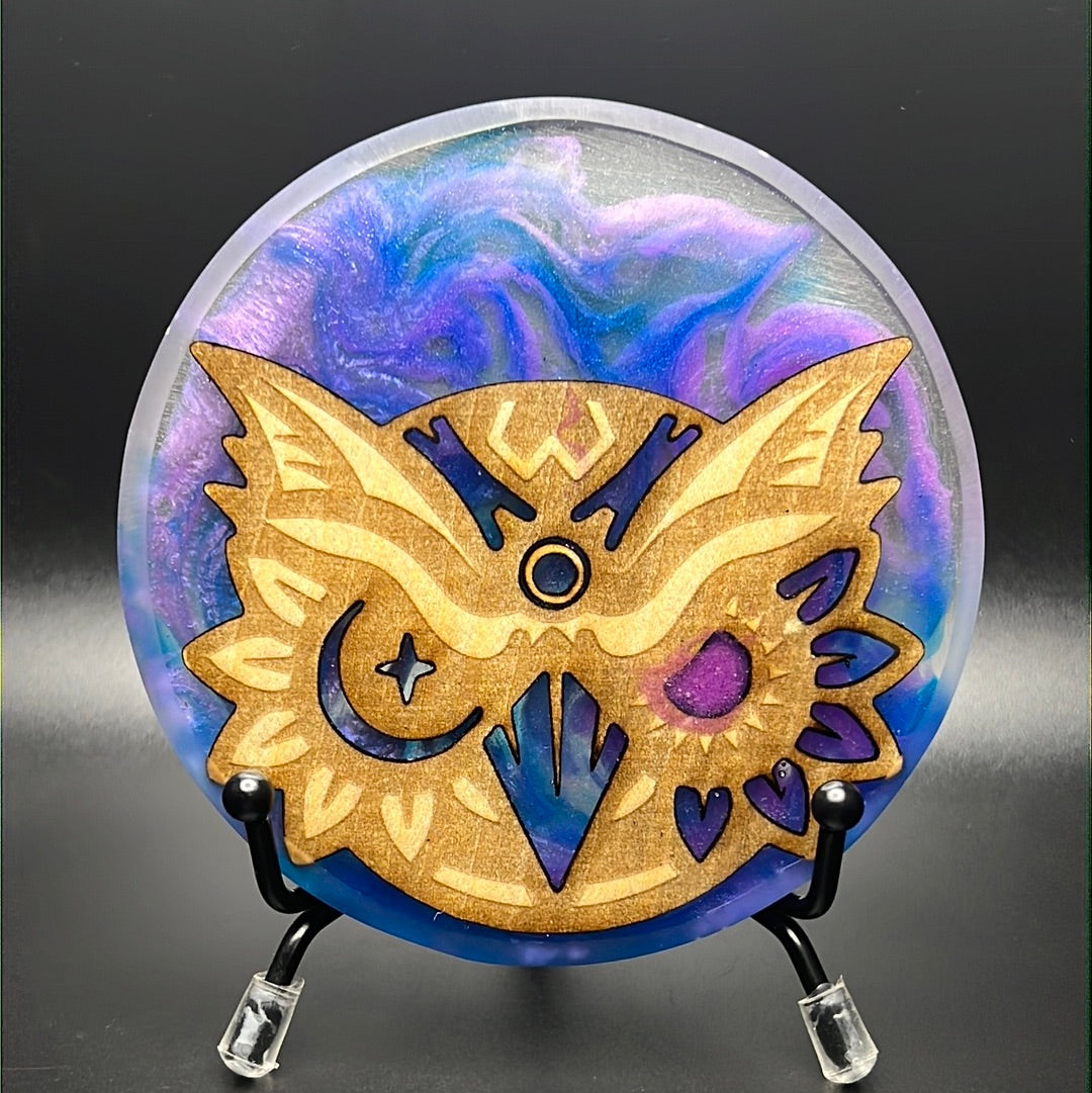 Custom Resin Mini - Blue Glow Wiser Hyzer Owl Logo