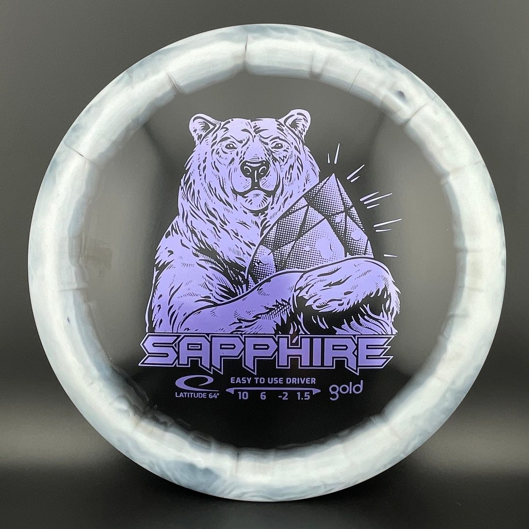 Gold Orbit Sapphire - Inverted Stamp