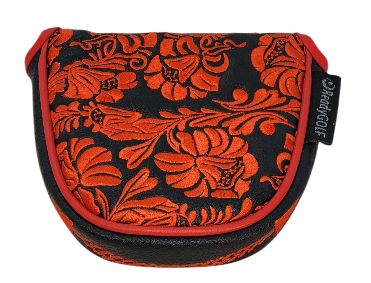 Desert Rose Embroidered Putter Cover by ReadyGOLF - Mallet