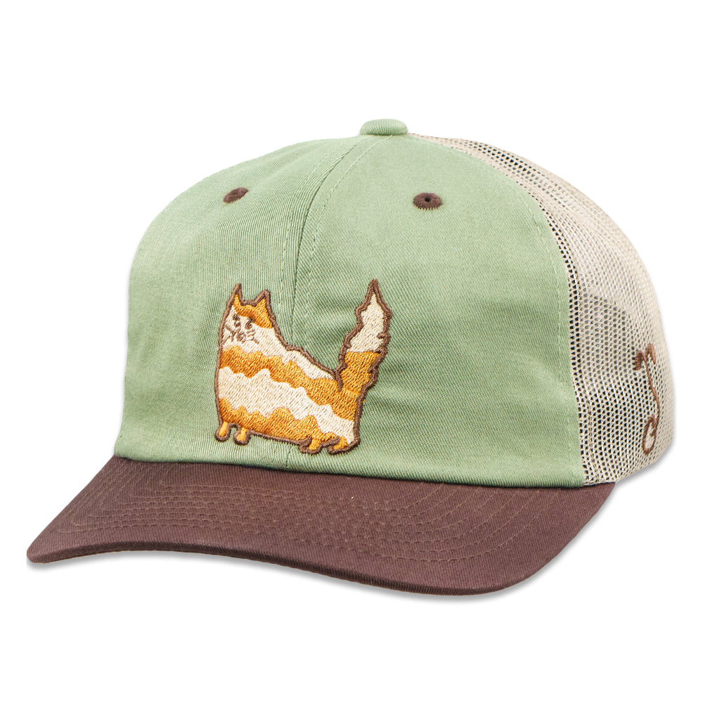 Jerry Garcia Sketch Cat Green Mesh Snapback Hat