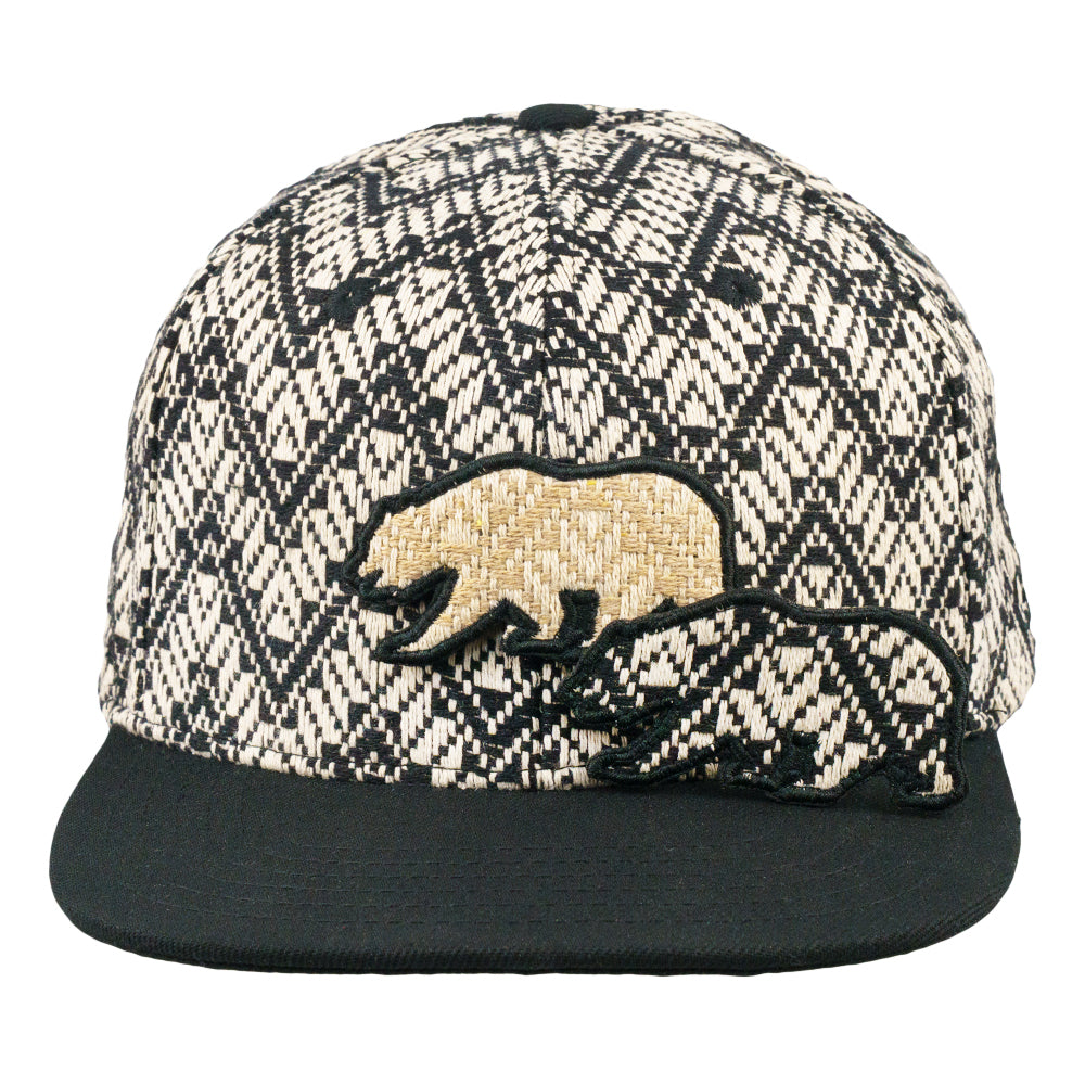 Removable Bear Cub Woven Snapback Hat