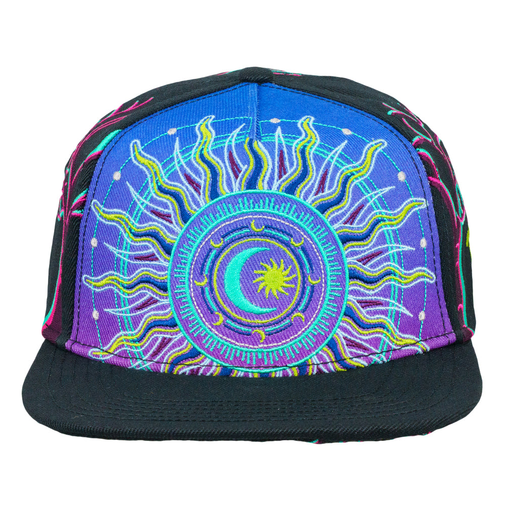Night Forest Black Snapback Hat