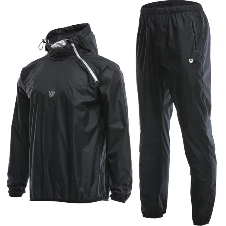 Men's Fitness Sauna Suit Set: Quick Sweat Gym Gear