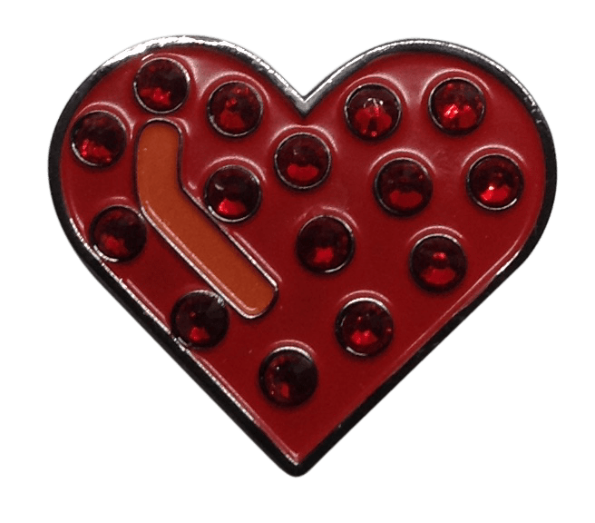ReadyGolf: Heart with Crystals Ball Marker Earrings