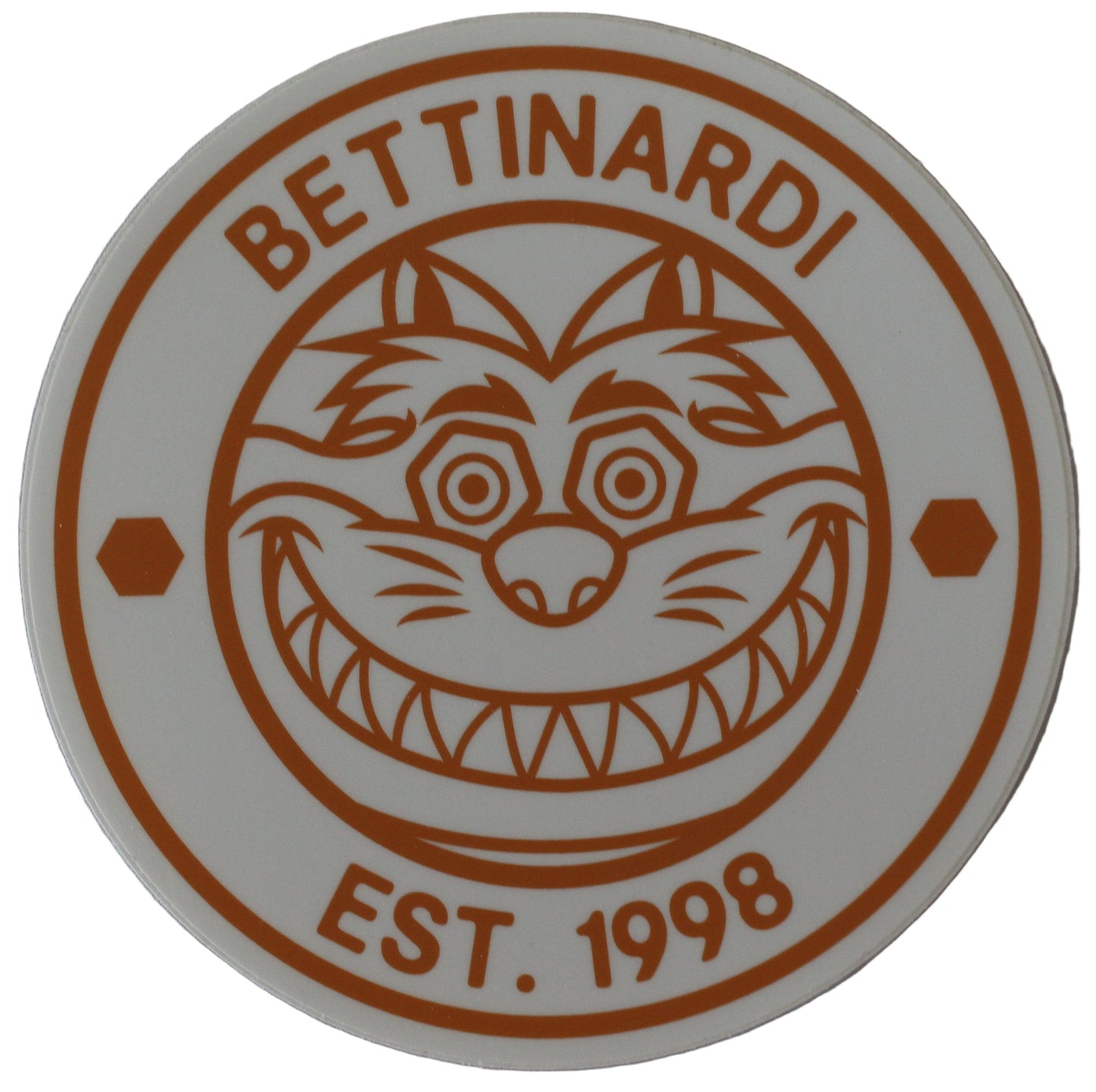 Bettinardi - Fat Cat Circle Sticker White/Orange 5.0" Diameter
