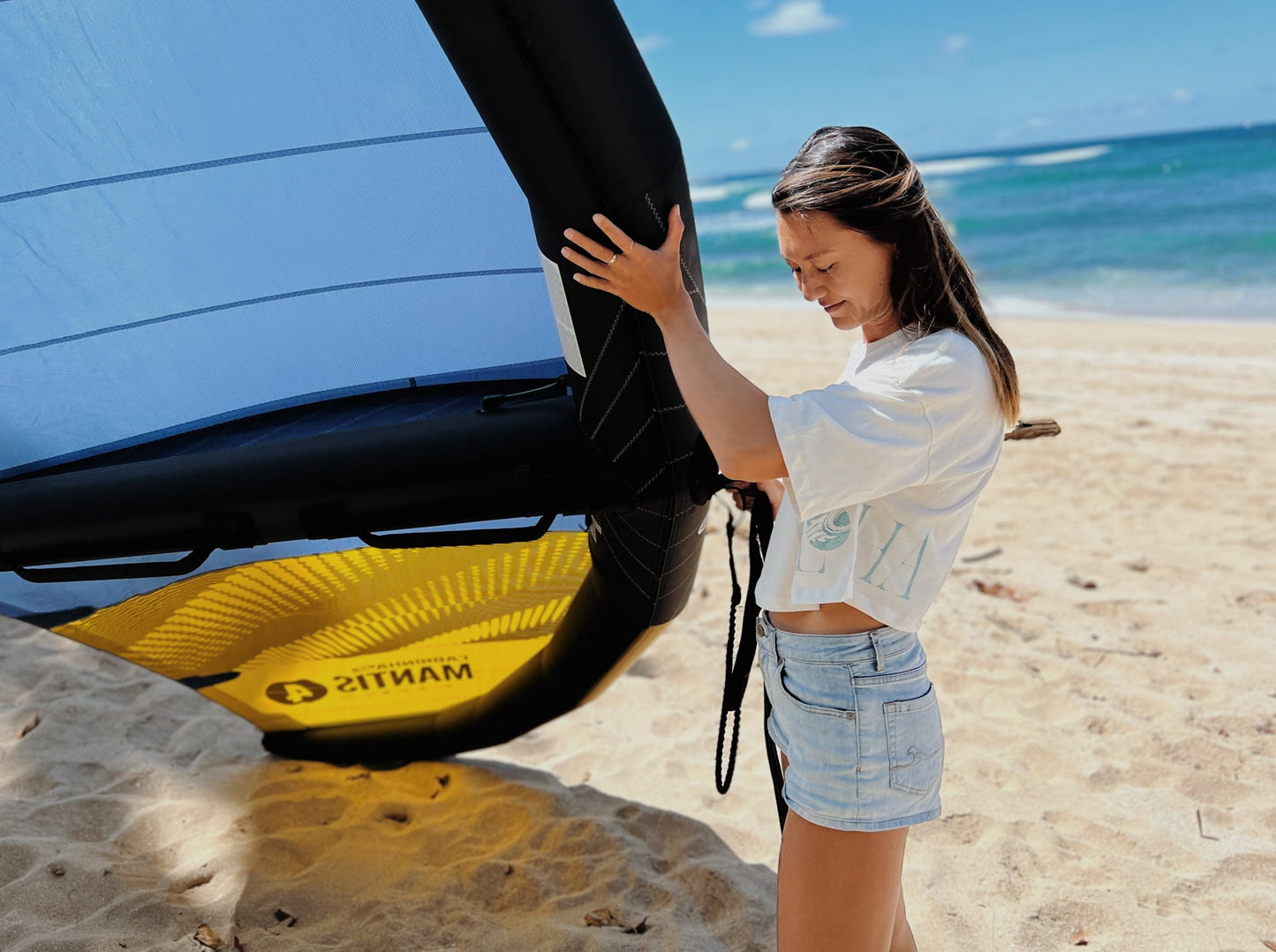 CAB W CROP ALOHA TEE BLK M