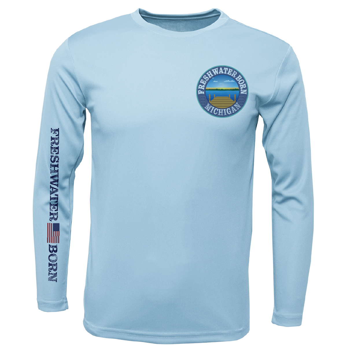 Michigan Freshwater Born Perch Boy's Long Sleeve UPF 50+ Dry-Fit Shirt