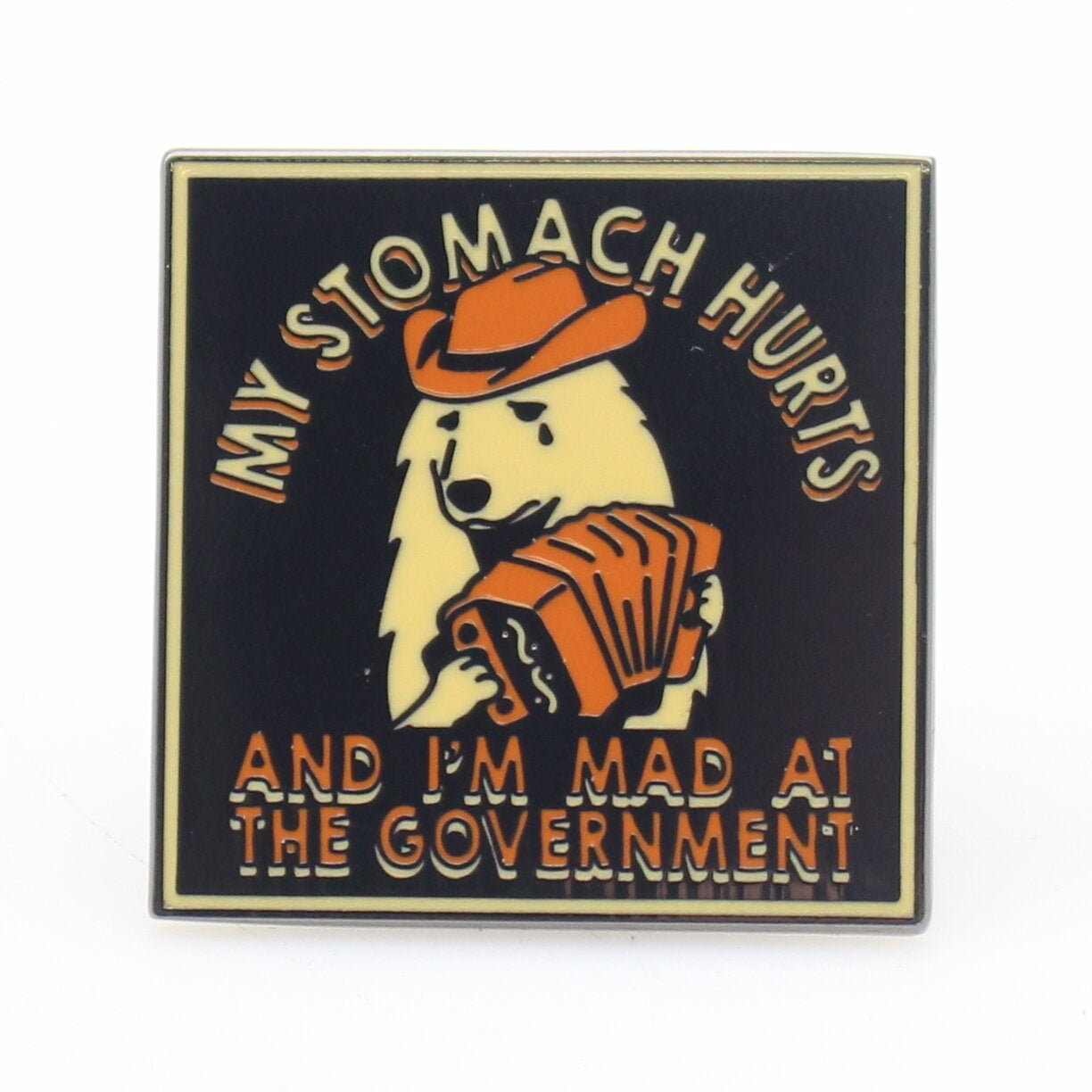 My Stomach Hurts and I'm Mad at the Government Enamel Pin