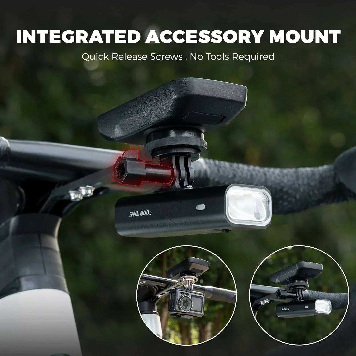 Bike Aluminum Computer Mount compatible with Garmin, Wahoo, Bryton, and GoPro
