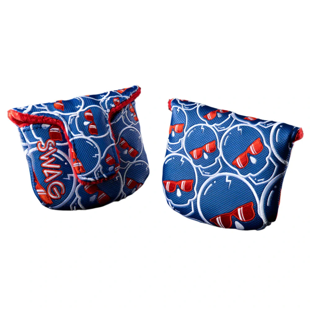 Swag Golf - Patriotic Red/White/Blue Concentric Skulls Mallet Putter Headcover