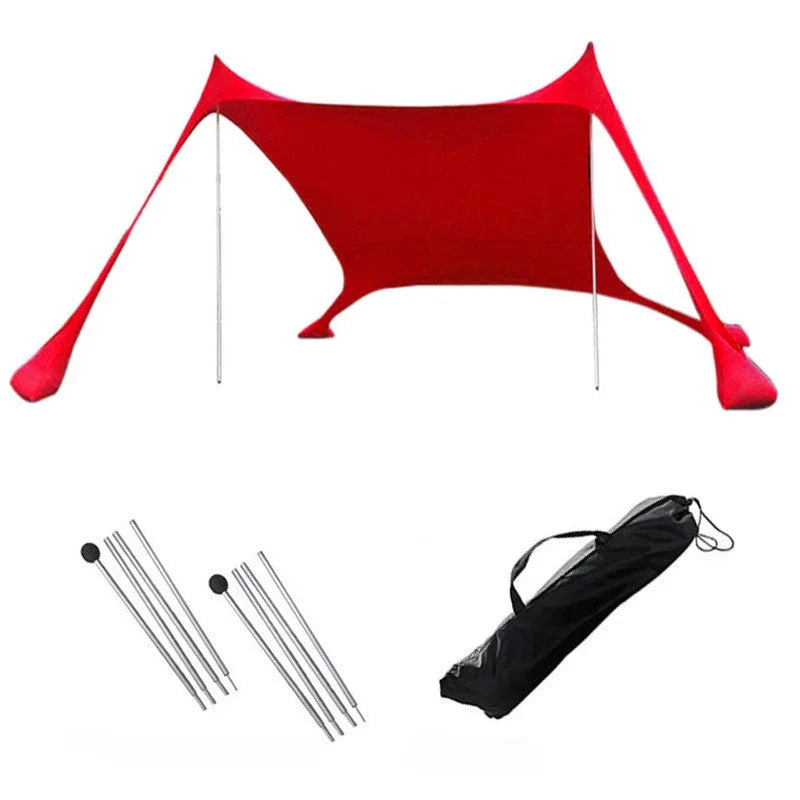 Windproof UPF50+ Beach Canopy with Tents