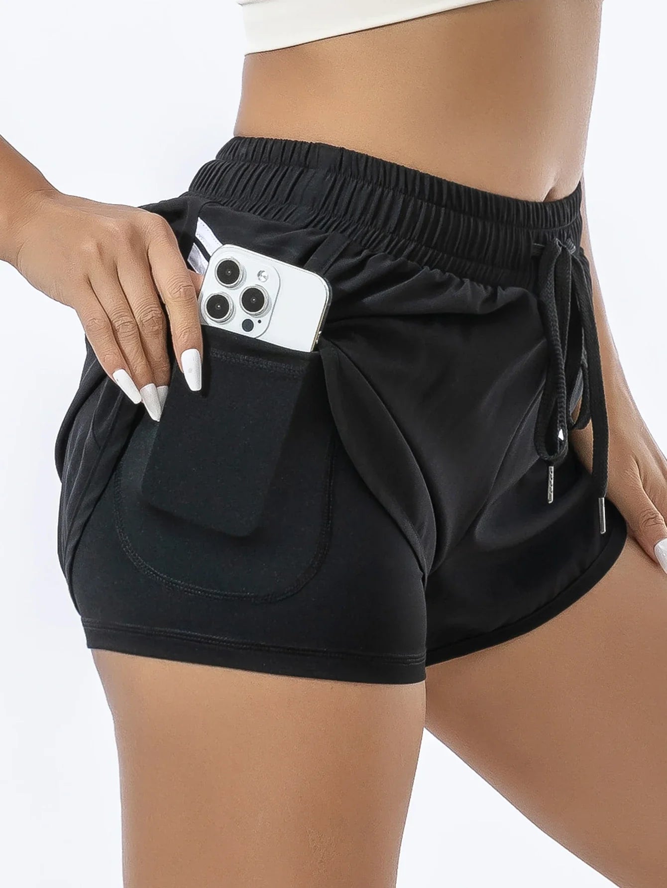 Two Layer Moisture Wicking Sports Shorts