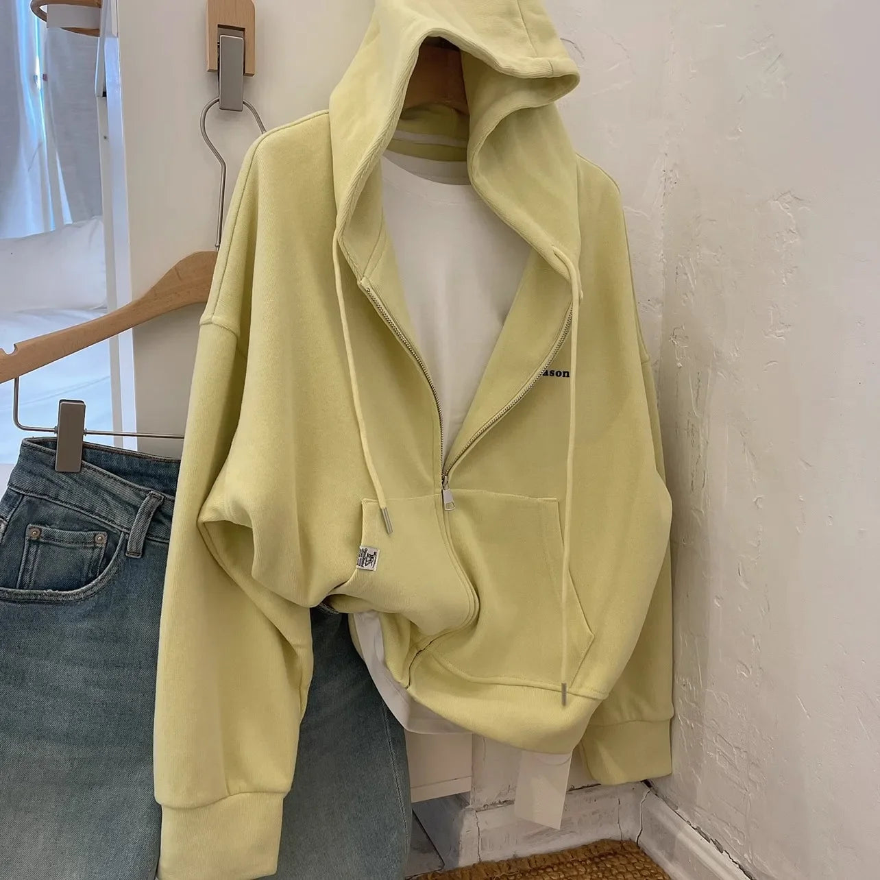 Chic Letter Embroidery Hoodie