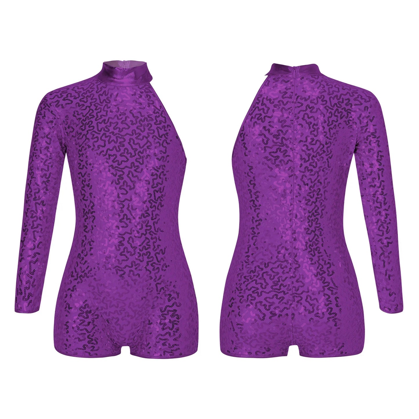 Girls' Ballet Leotard with Sequin Zipper