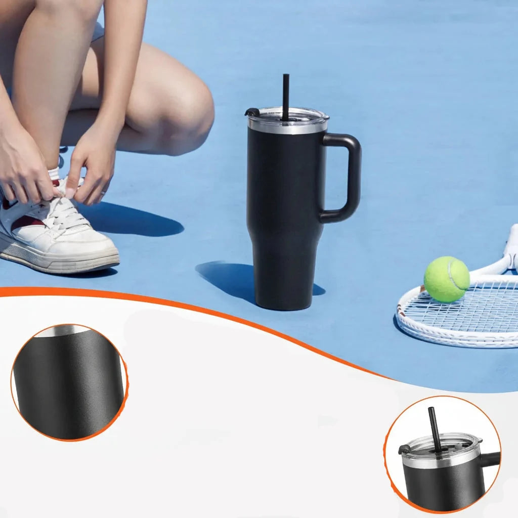 Double-Walled Stainless Steel Sports Bottle & Coffee Cup