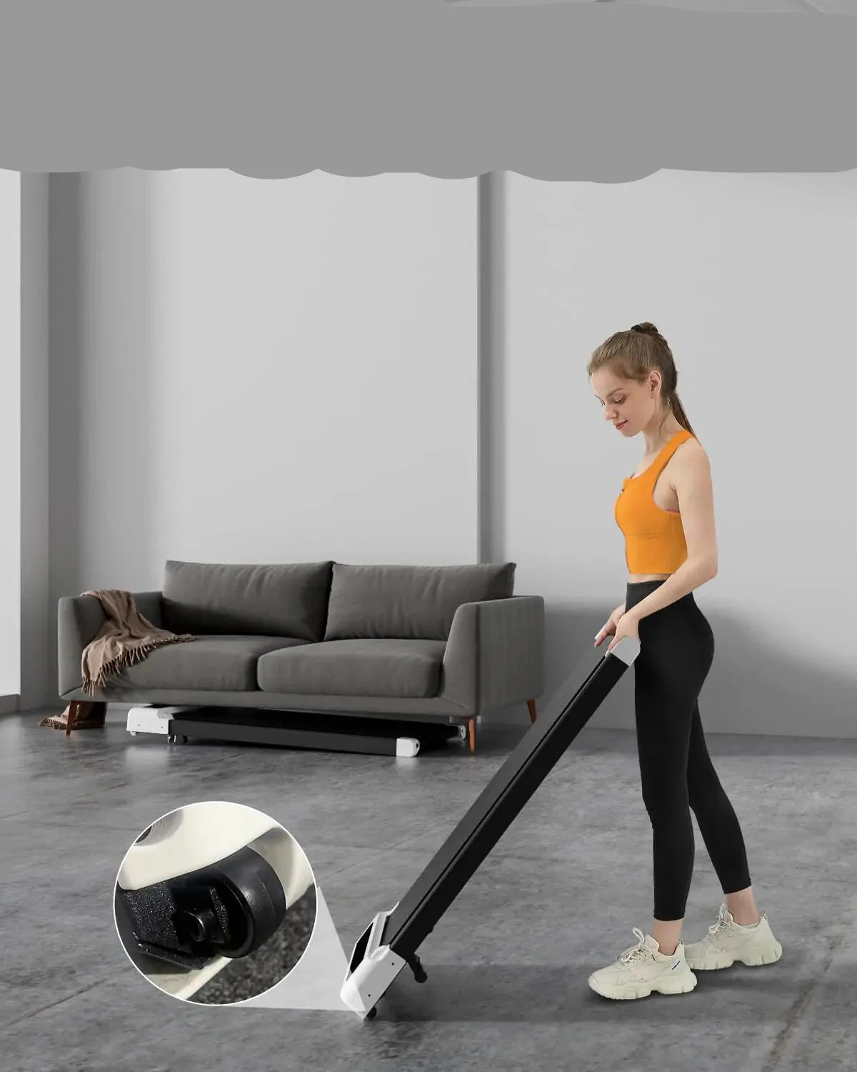 Walk Jog or Run Anywhere: 2-in-1 Folding Treadmill