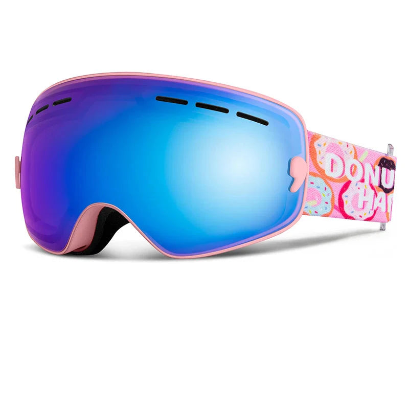 Snowboard Goggles for Kids Ages 4-15 Cartoon Straps