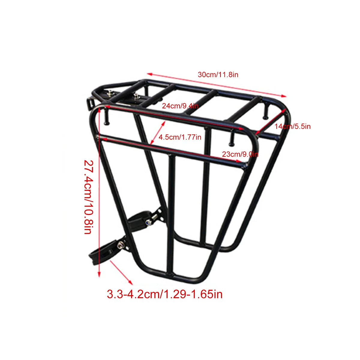 Steel Bike Front Cargo Rack Adjustable Fork Mount Bracket