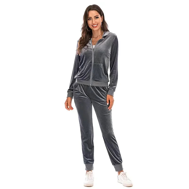Perfect for Fall Women's 2-Piece Velvet Set