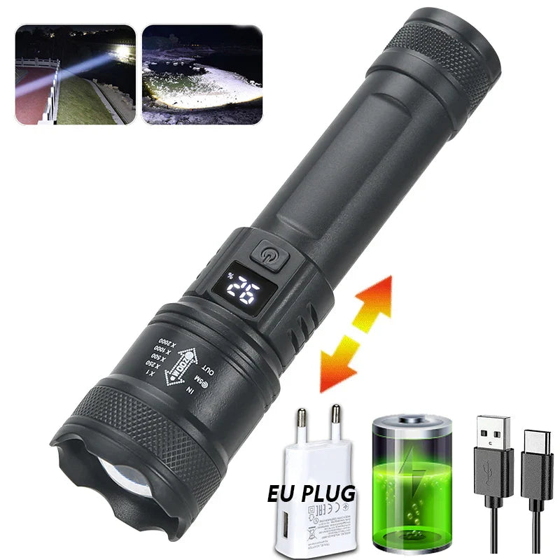 Powerful Rechargeable LED Flashlight