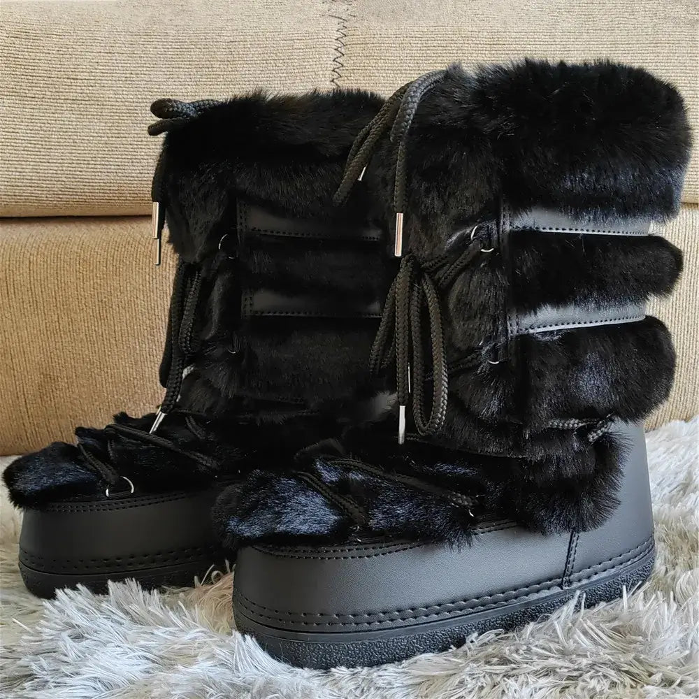 Stay Warm in Style Y2K Fur Boots