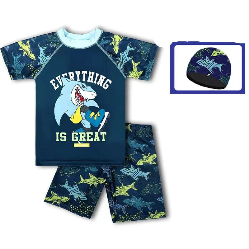 Cartoon Cute Sun Protection Swimsuit for Boys