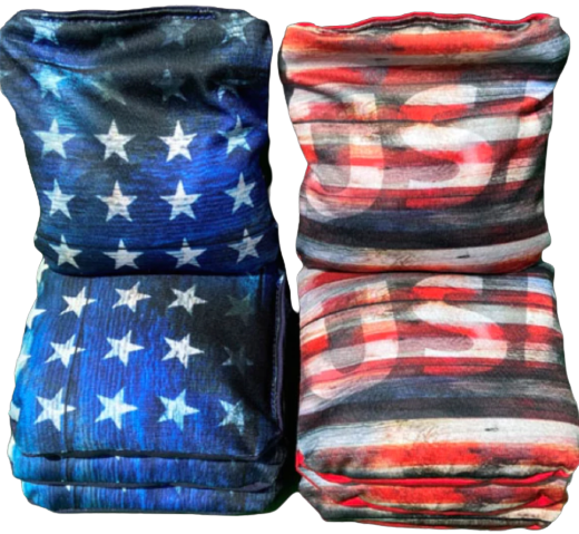 We The People Black/White Eagle Flag Cornhole Set