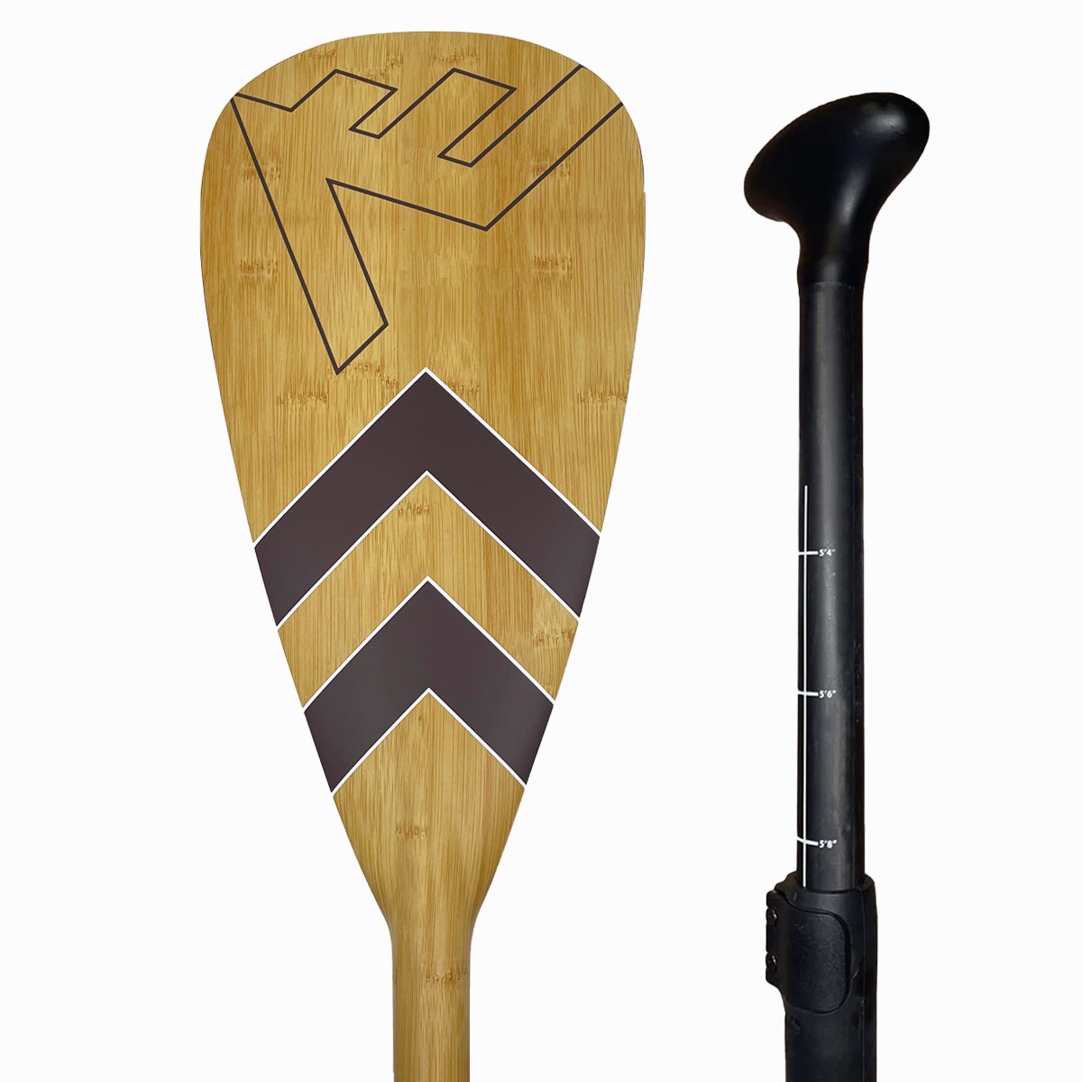Carbon-Fiberglass Adjustable Paddle with ABS Edge - Bamboo/Caribbean