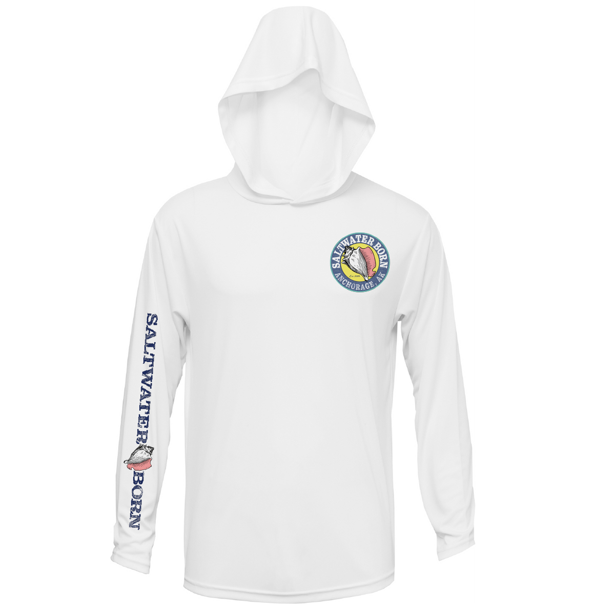 Anchorage, AK Mountain Moose Men's Long Sleeve UPF 50+ Dry-Fit Hoodie