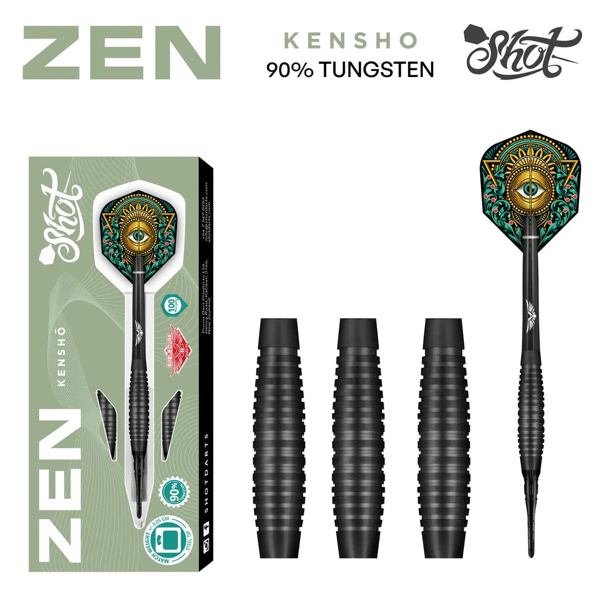 Zen Kensho Soft Tip Dart Set - 90% Tungsten