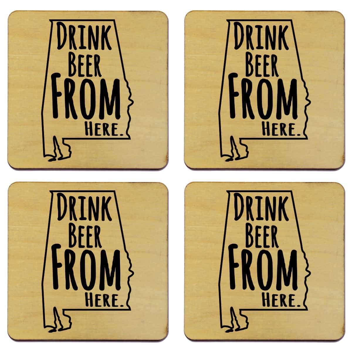 Alabama Drink Beer From Here Coasters