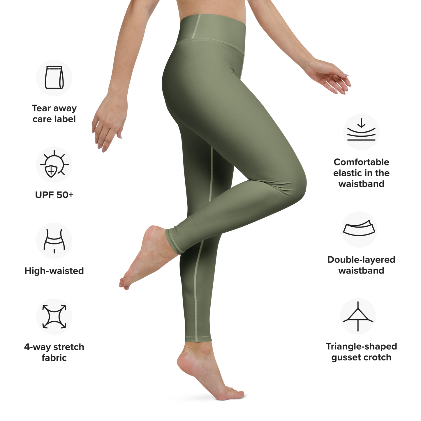 CROWN PICKLEBALL - High-performance Leggings (Olive)