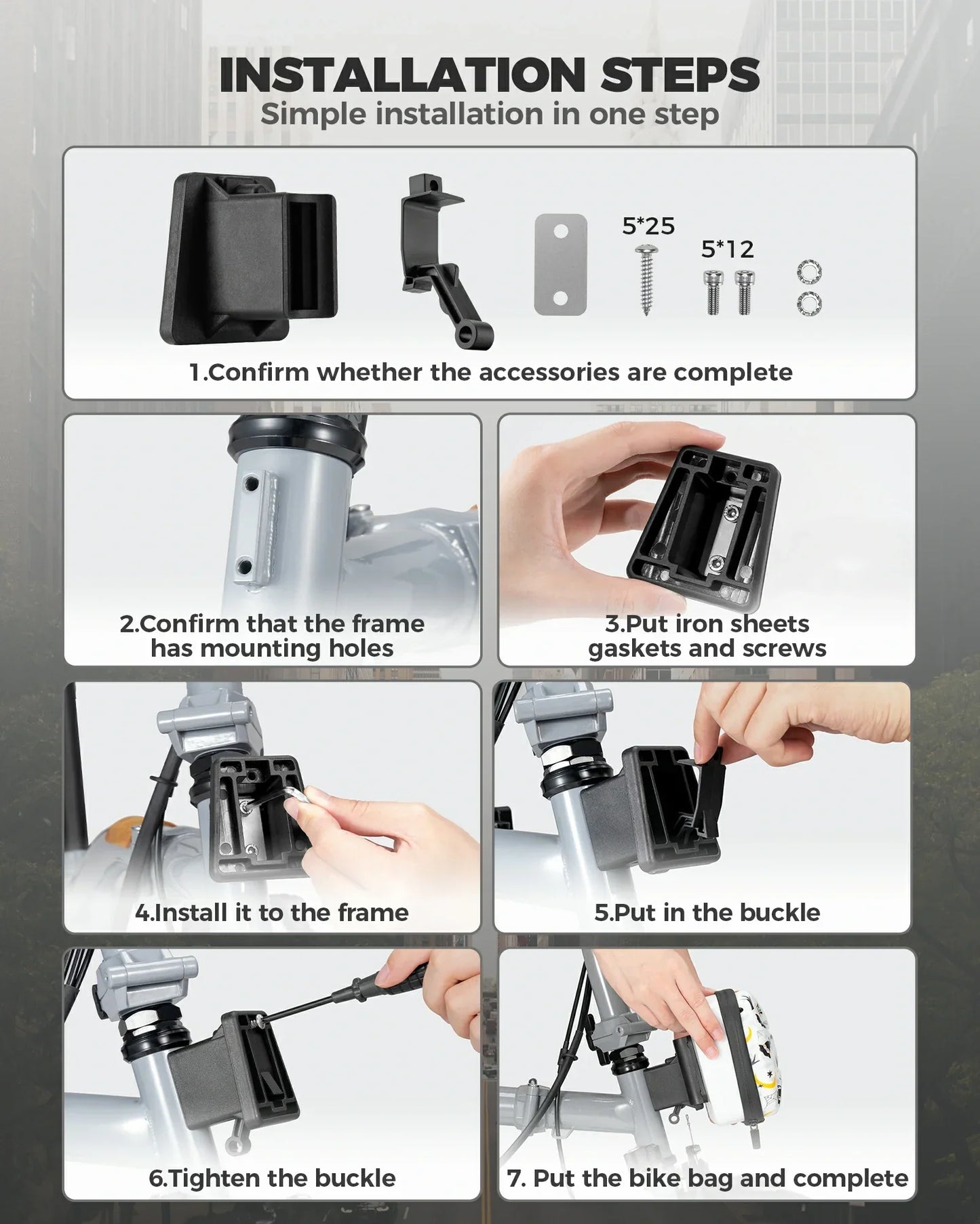 Bicycle Handlebar Bag Waterproof Hard Shell for Folding Bike