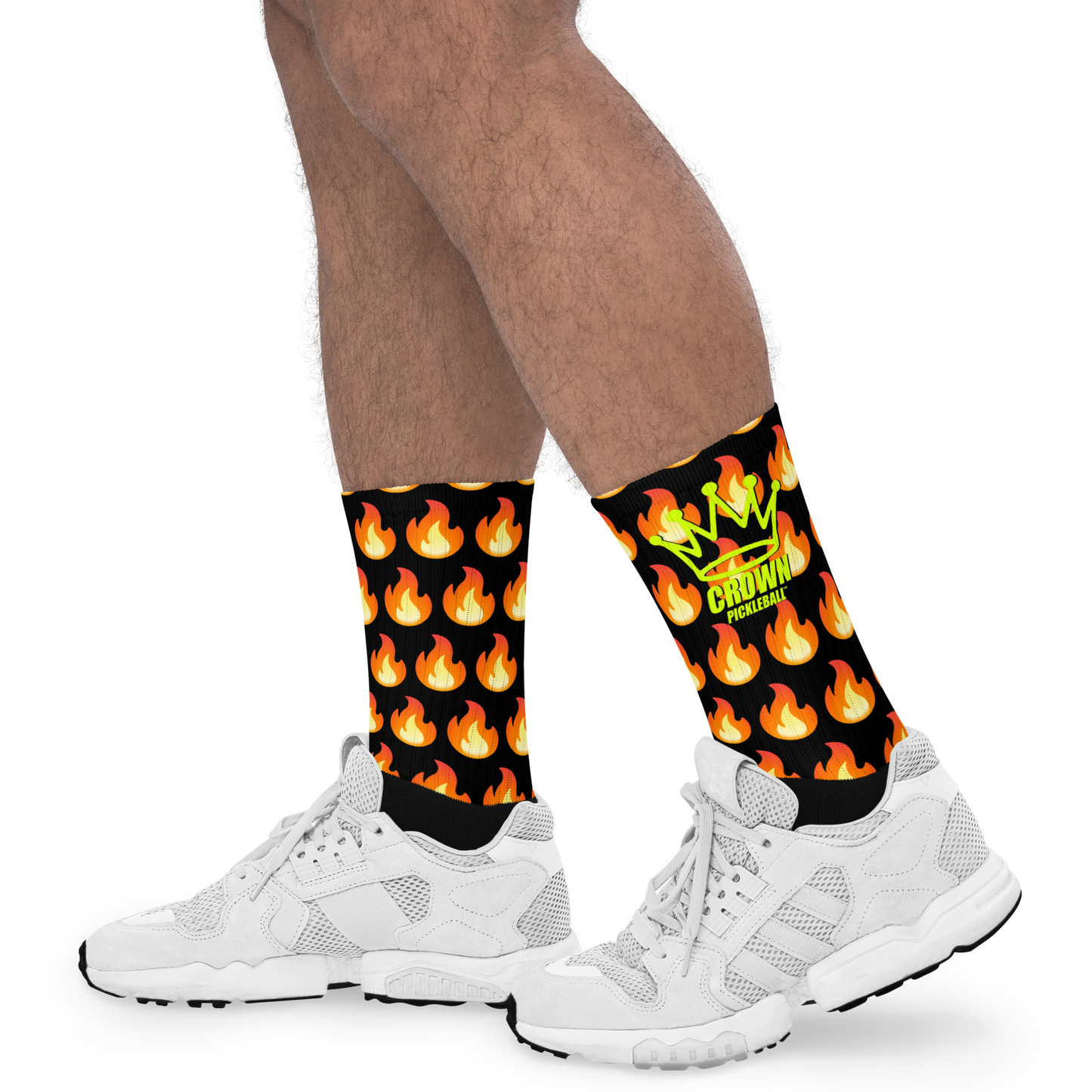 CROWN PICKLEBALL - Flame Socks (Black)