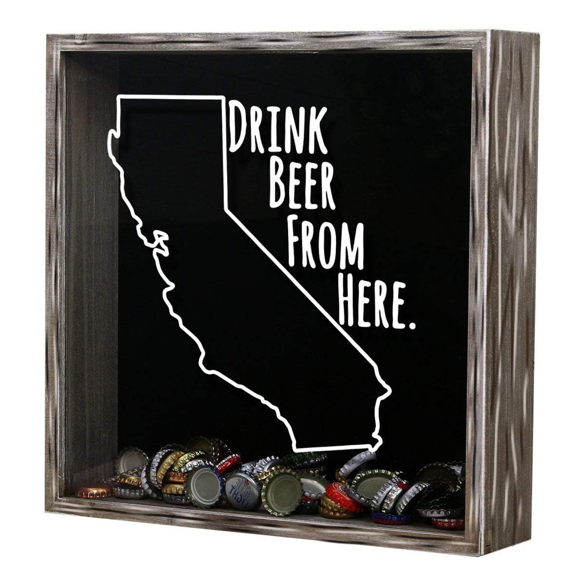 California Drink Beer From Here Beer Cap Shadow Box