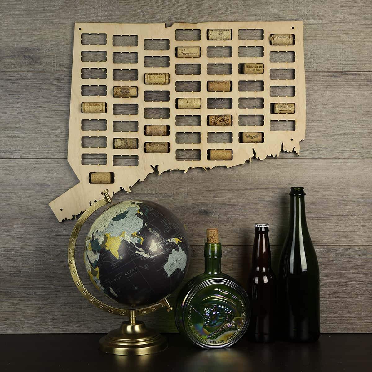Connecticut Wine Cork Map
