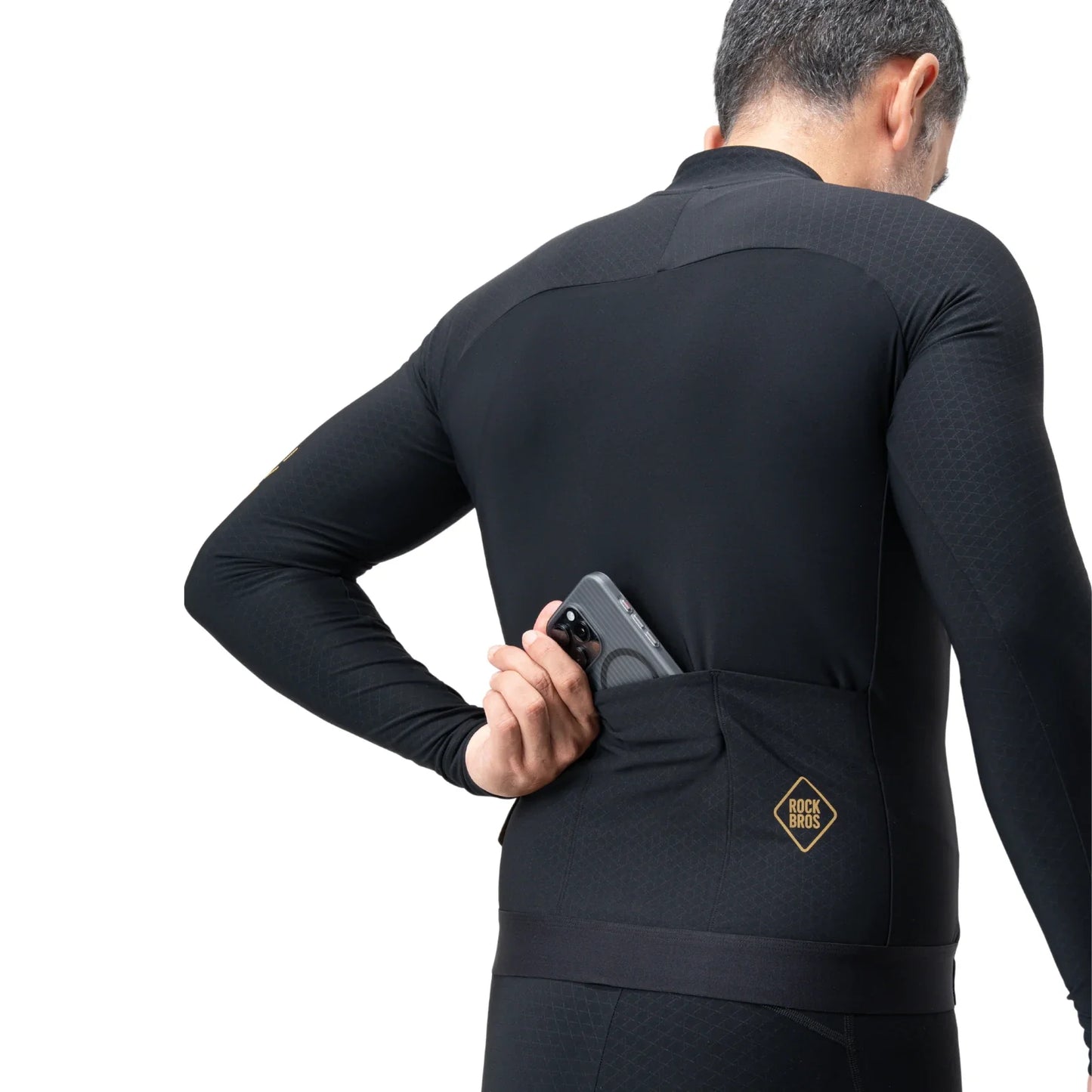 Men's Thermal Cycling Jersey for 43–64°F | Fleece Lined | Diamond