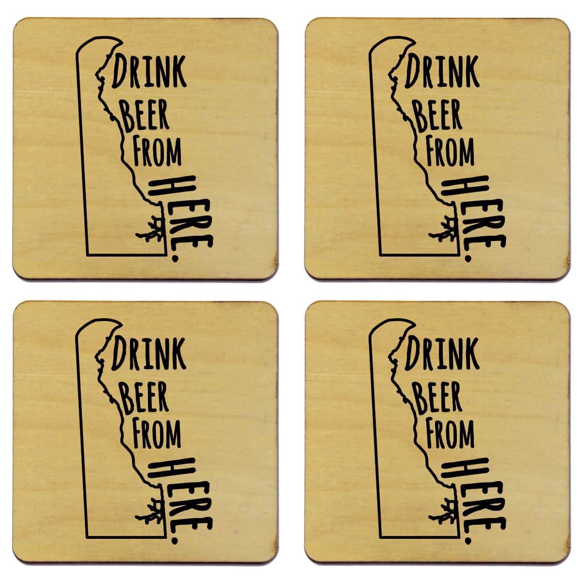 Delaware Drink Beer From Here Coasters
