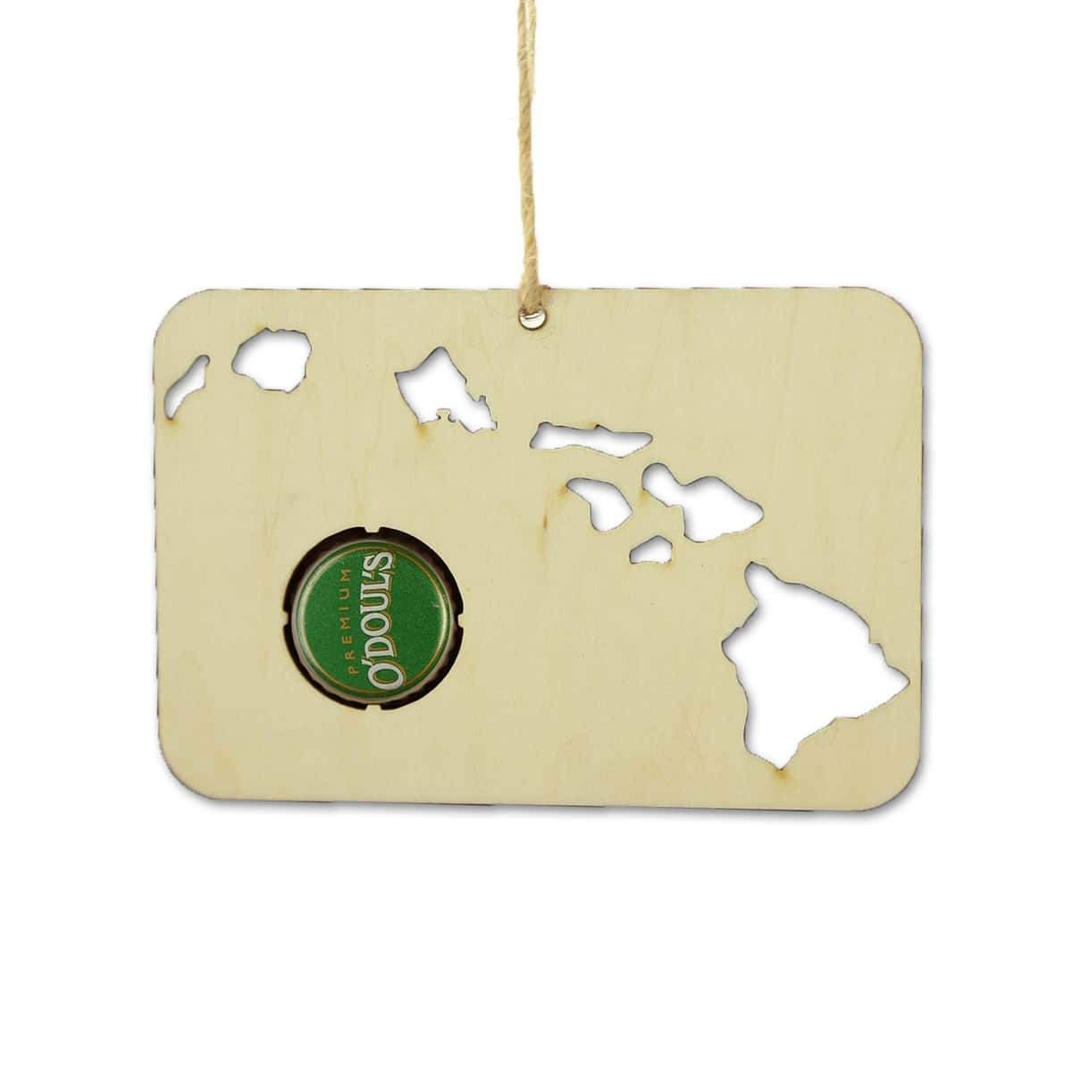 Hawaii Beer Cap Map Ornaments